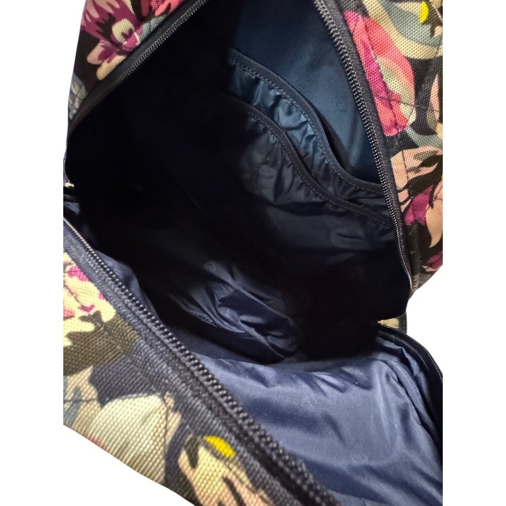 Vera Bradley Floral XL Backpack Navy & Pink With Multiple Compartments - Picture 9 of 11